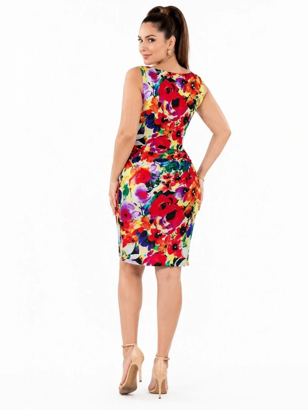 Ralph Lauren Women’s Floral Sheath Dress Multicolor Sleeveless Elegant. Size 12